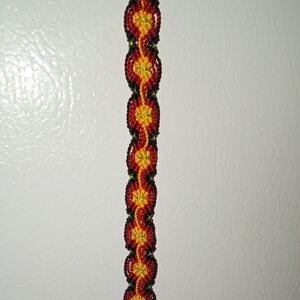 Vibrant Red and Yellow Braided Bracelet